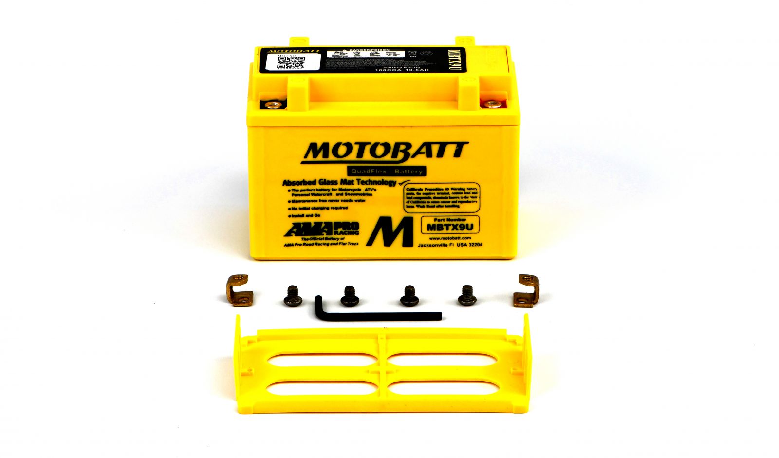 MOTOBATT BATTERY MBTX9U 12v 10AH CCA:160A YTX9BS, YT12ABS L:151mm x H