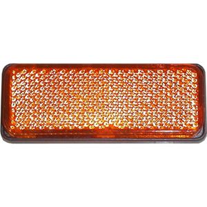 Picture of Reflector Amber Rectangle Stick-on Black Rim 85mm x 30mm