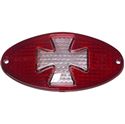 Picture of Taillight Lens Cateye red with clear maltese cross design
