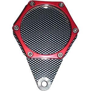 Picture of Tax Disc Holder Hexagon Carbon Look 6 Studs Red Rim