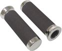 Picture of Grips Foam Black Chrome Ends to fit 7/8" Handlebars (Pair)