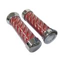 Picture of Grips Aluminium & Red to fit 7/8"Handlebars (Pair)