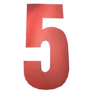 Picture of Competition Numbers Red 7" '5' Matt (Per 10)