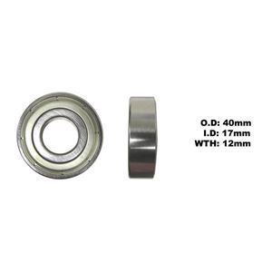 Picture of Bearing 6203ZZ (ID 17mm x OD 40mm x W 12mm)
