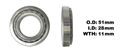 Picture of Steering Headstock Taper Bearing ID 28mm x OD 51mm x Thickness 11mm