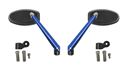 Picture of Mirrors CNC Oval with Black Head & Blue Stem 8mm or 10mm (Pair)