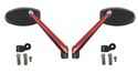 Picture of Mirrors CNC Oval with Black Head & Red Stem 8mm or 10mm (Pair)