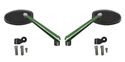 Picture of Mirrors CNC Oval with Black Head & Green Stem 8mm or 10mm (Pair)