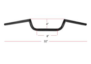 Picture of Handlebars 7/8' Black Ace Cafe Racer 32' Long, Rise 3.25' Ctr 5.5'